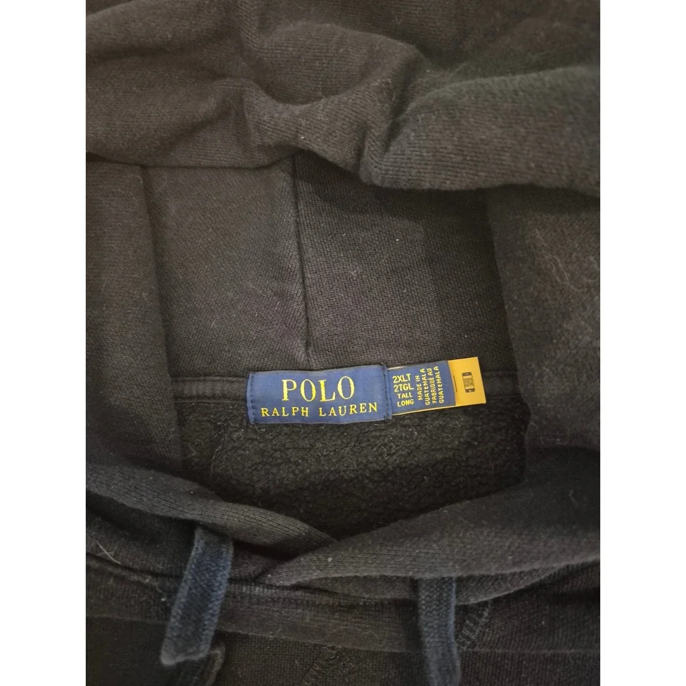 Polo Ralph Lauren POLO BEARD Men's Black Hoodie Fleece 2XLT Cocoa Beard Graphic
